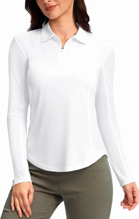 Women's Golf Shirts Lightweight UPF 50  Long Sleeve Shirts UV Protection Quick Dry Cool Polo Shirts for Women Work Outdoor