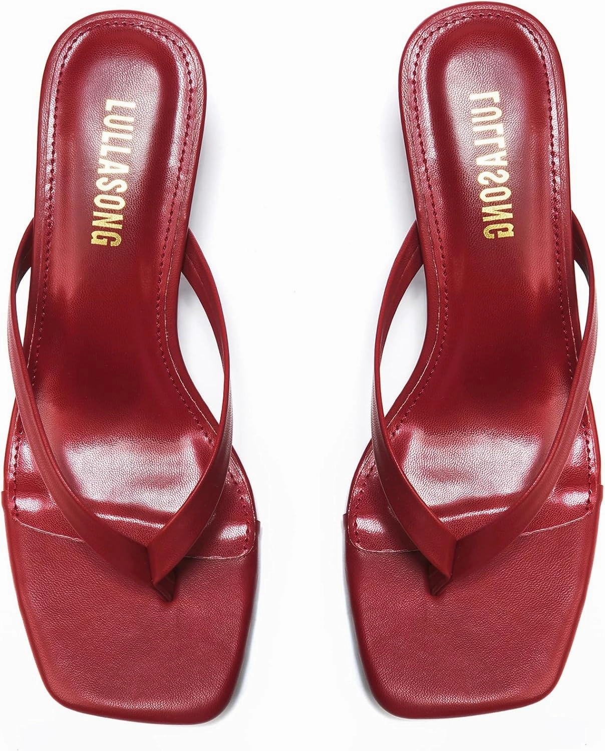 Women's Kitten Heels Sandals Square Open Toe Flip Flop Heels 1.8-2 Inch Heeled Sandals for Women
