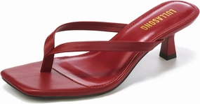 Women's Kitten Heels Sandals Square Open Toe Flip Flop Heels 1.8-2 Inch Heeled Sandals for Women