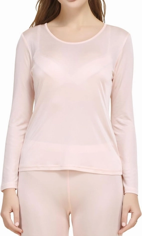 Women's Silk Thermal Underwear Top Mulberry Silk Scoop Neck Baselayer Shirt Long Sleeve Undershirt Slim Lightweight Blouse