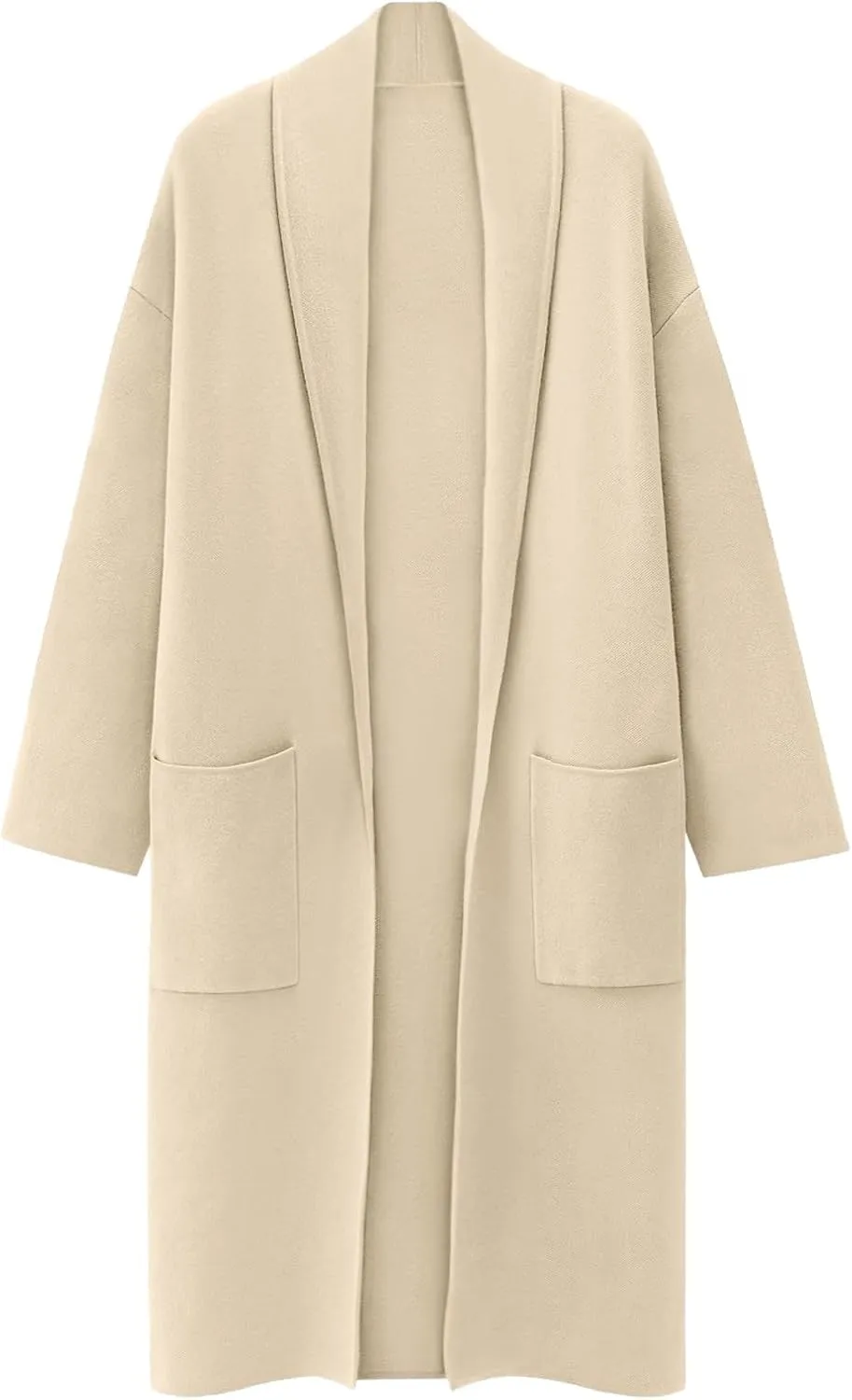 Women's Autumn and Winter Solid Color Fashionable Thin Lapel Long Woolen Coat Casual August Silk Women S Sweaters