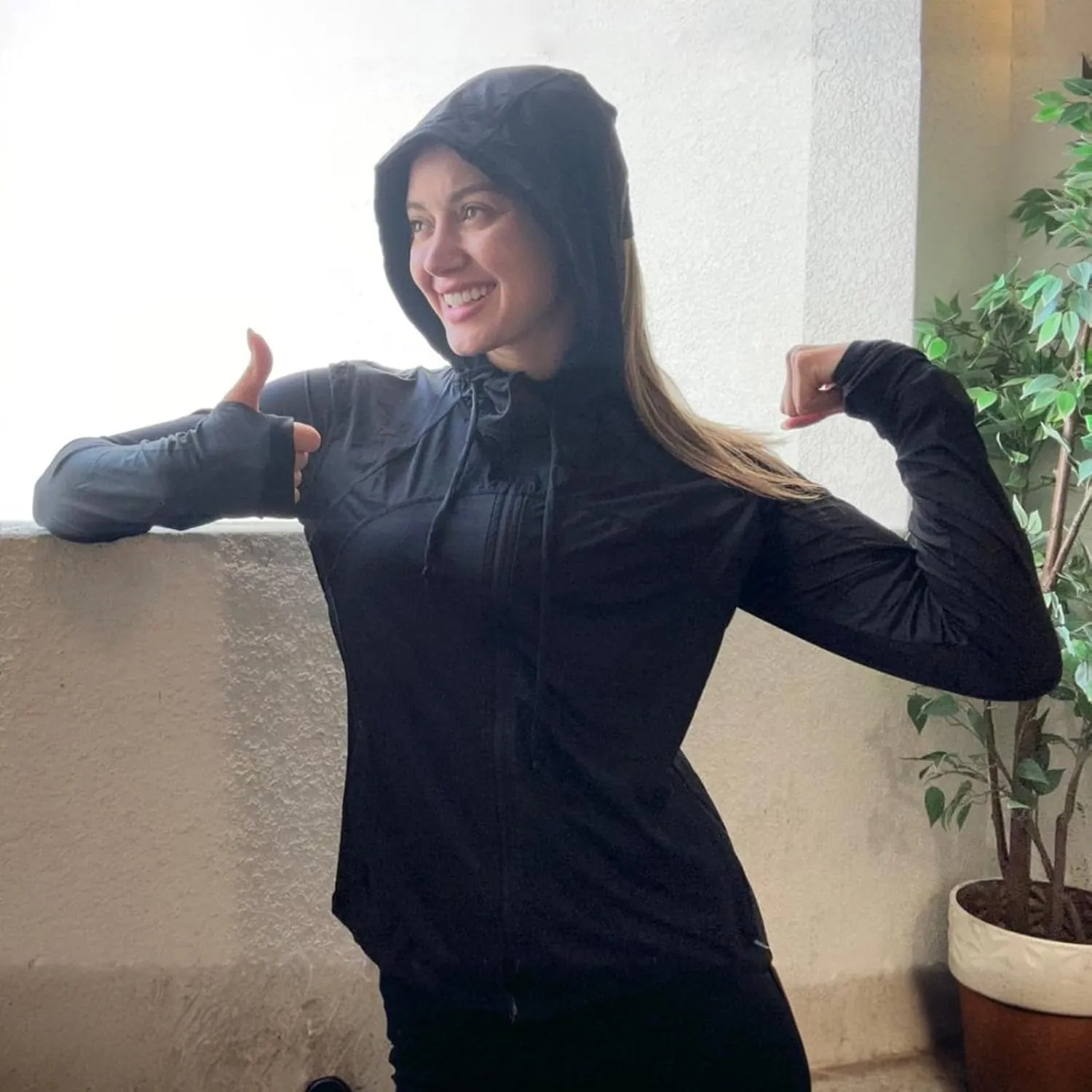 Womens Sun Protection Hoodie SPF Jacket Lightweight Full Zip Up Summer UV UPF 50  with Pockets Thumb Hole