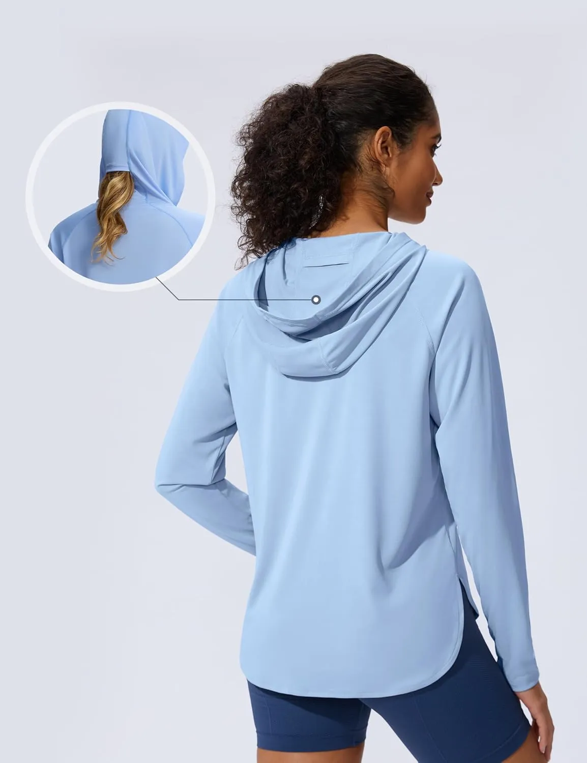 Women's UPF 50  Sun Shirt SPF Long Sleeve Lightweight Hoodie UV Protection Clothing Hiking Fishing Outdoor