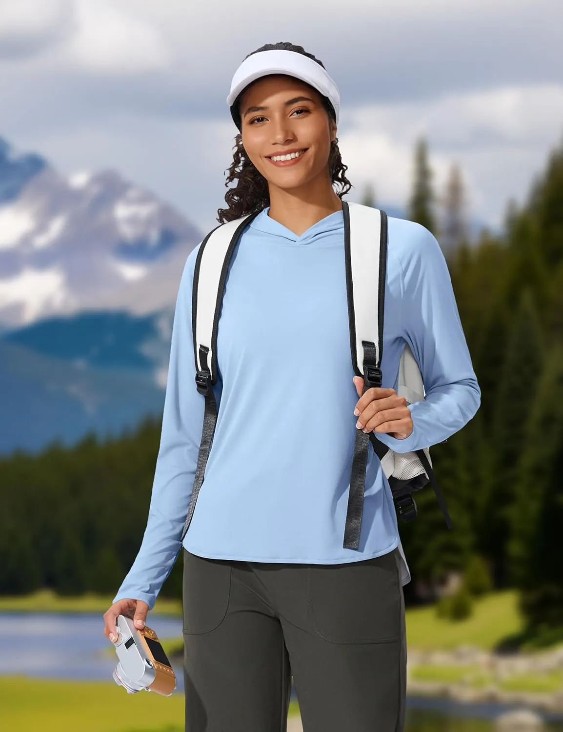 Women's UPF 50  Sun Shirt SPF Long Sleeve Lightweight Hoodie UV Protection Clothing Hiking Fishing Outdoor