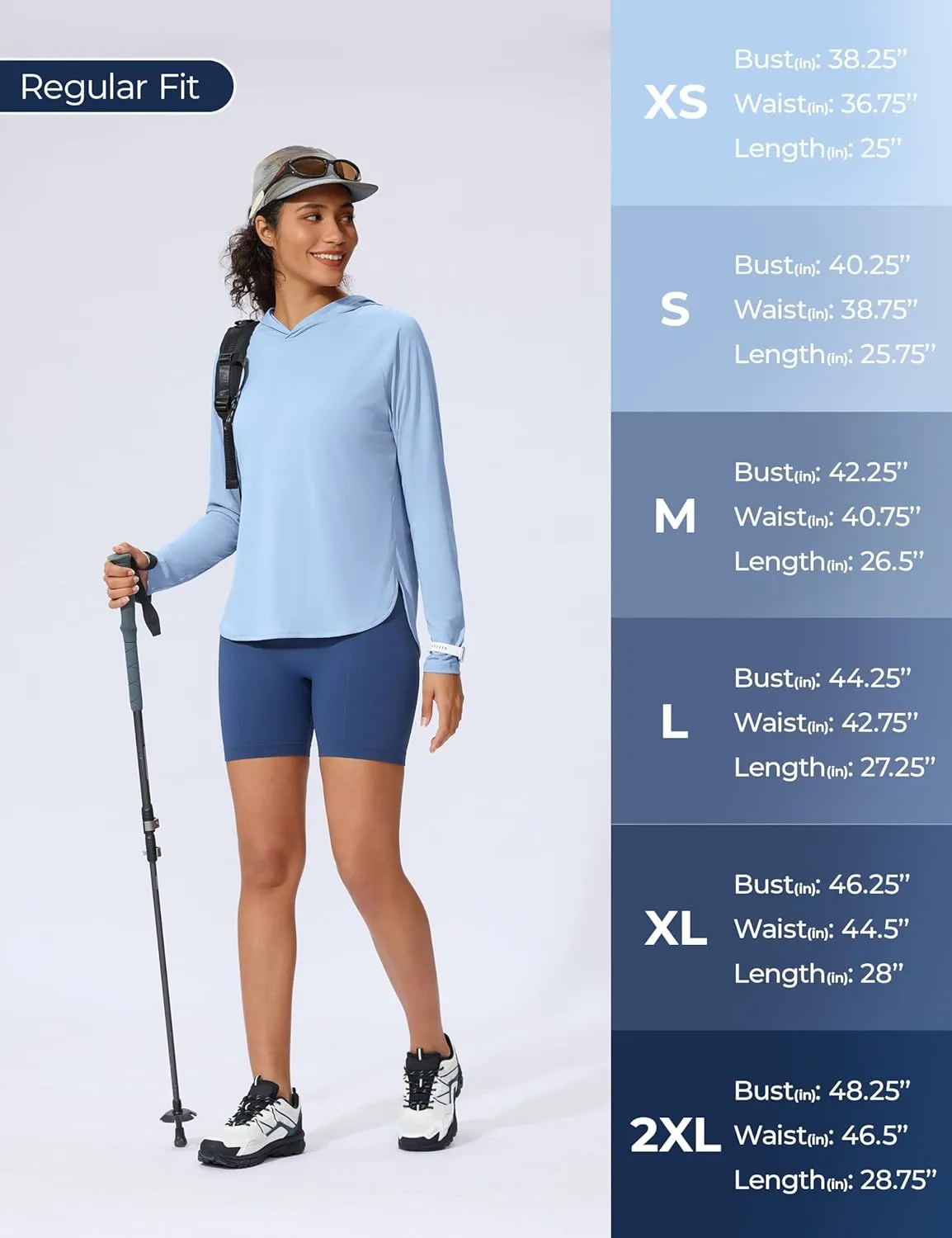 Women's UPF 50  Sun Shirt SPF Long Sleeve Lightweight Hoodie UV Protection Clothing Hiking Fishing Outdoor