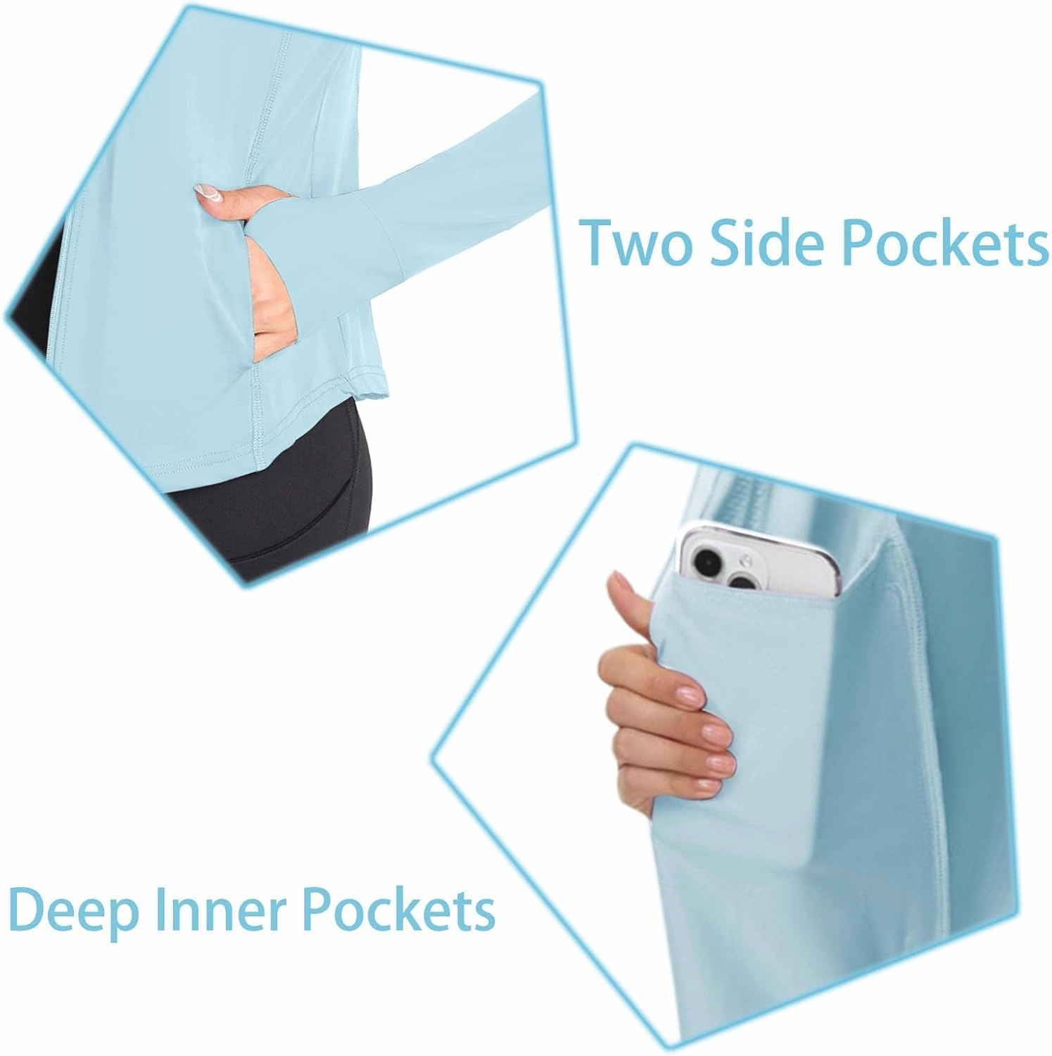 Womens Sun Protection Hooded Jackets Lightweight Quick Dry UPF 50  Long Sleeve Sun Shirts Hiking Running Athletic Tops