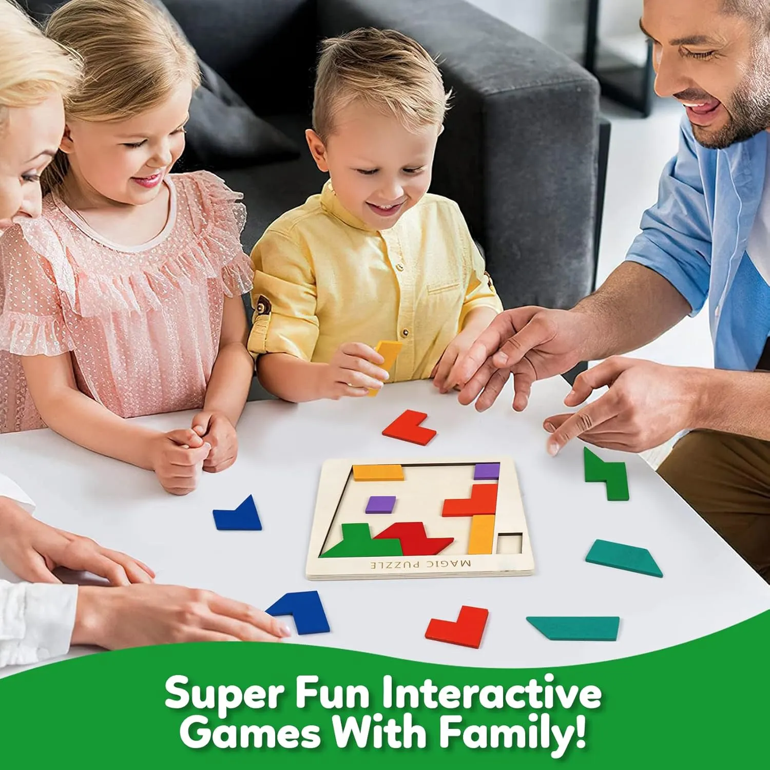 Wooden Puzzles Blocks Brain Teasers Logic Games for Classroom & Party Times,Jigsaw Puzzle Intelligence STEM Montessori Educatioanl IQ Toys Games for Kids Boys Girls Ages 3 (3 Pack)