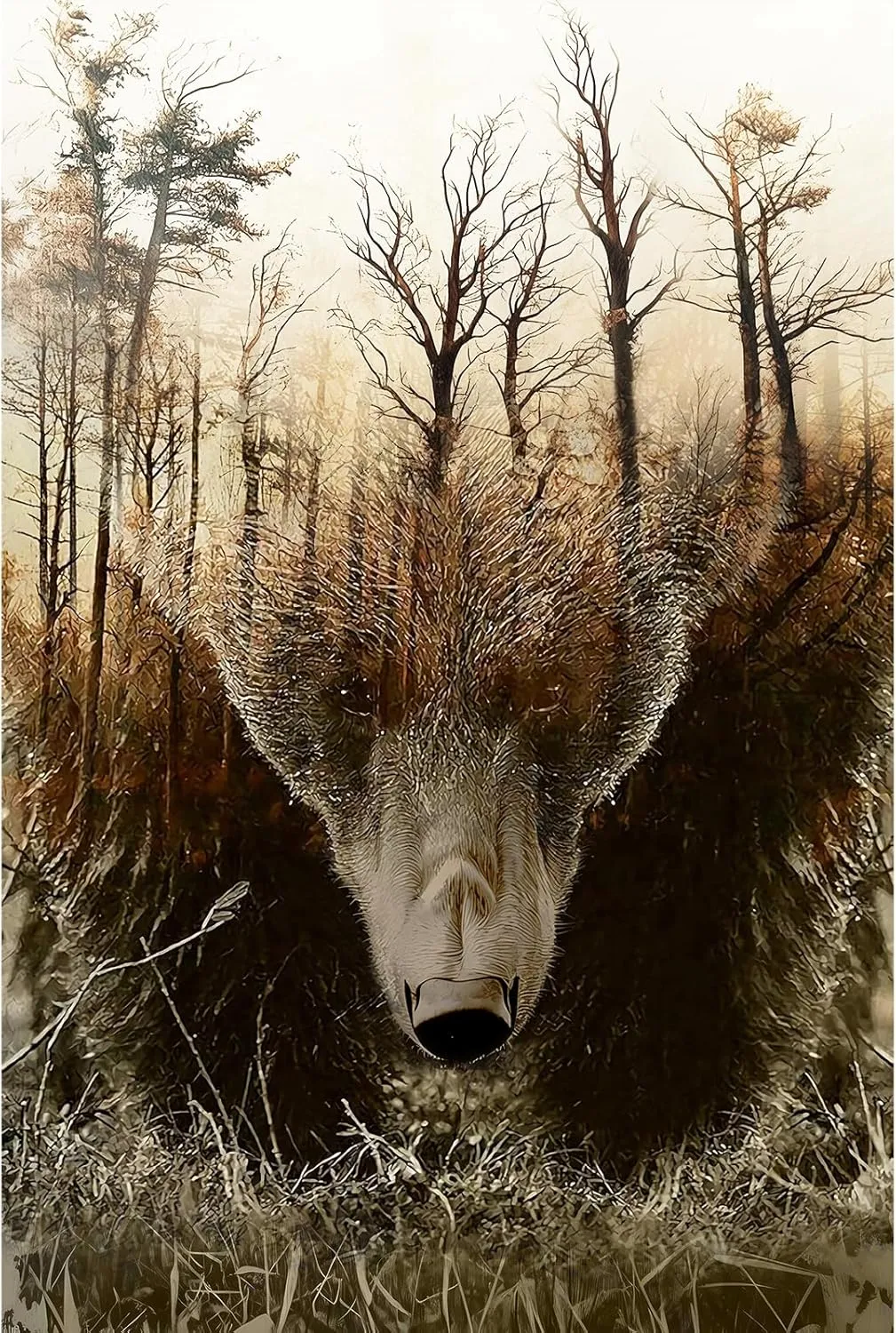 WOZUIBAN Adult Puzzle Classic Jigsaw Puzzle 1000 Pieces Wooden Puzzle DIY Forest Map Bear Modern Home Decor Unique Gift Intellectual Game 75x50cm
