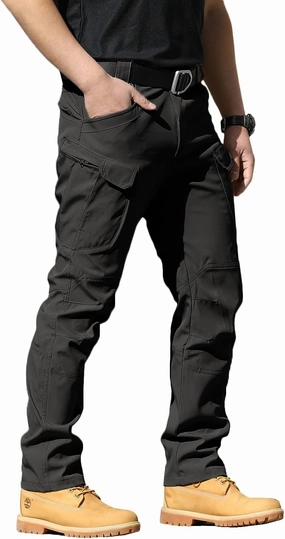 YAXHWIV Men's Flex Ripstop Tactical Pants Lightweight Hiking Casual Cargo Pants Multi Pockets Water Resistant(No Belt)