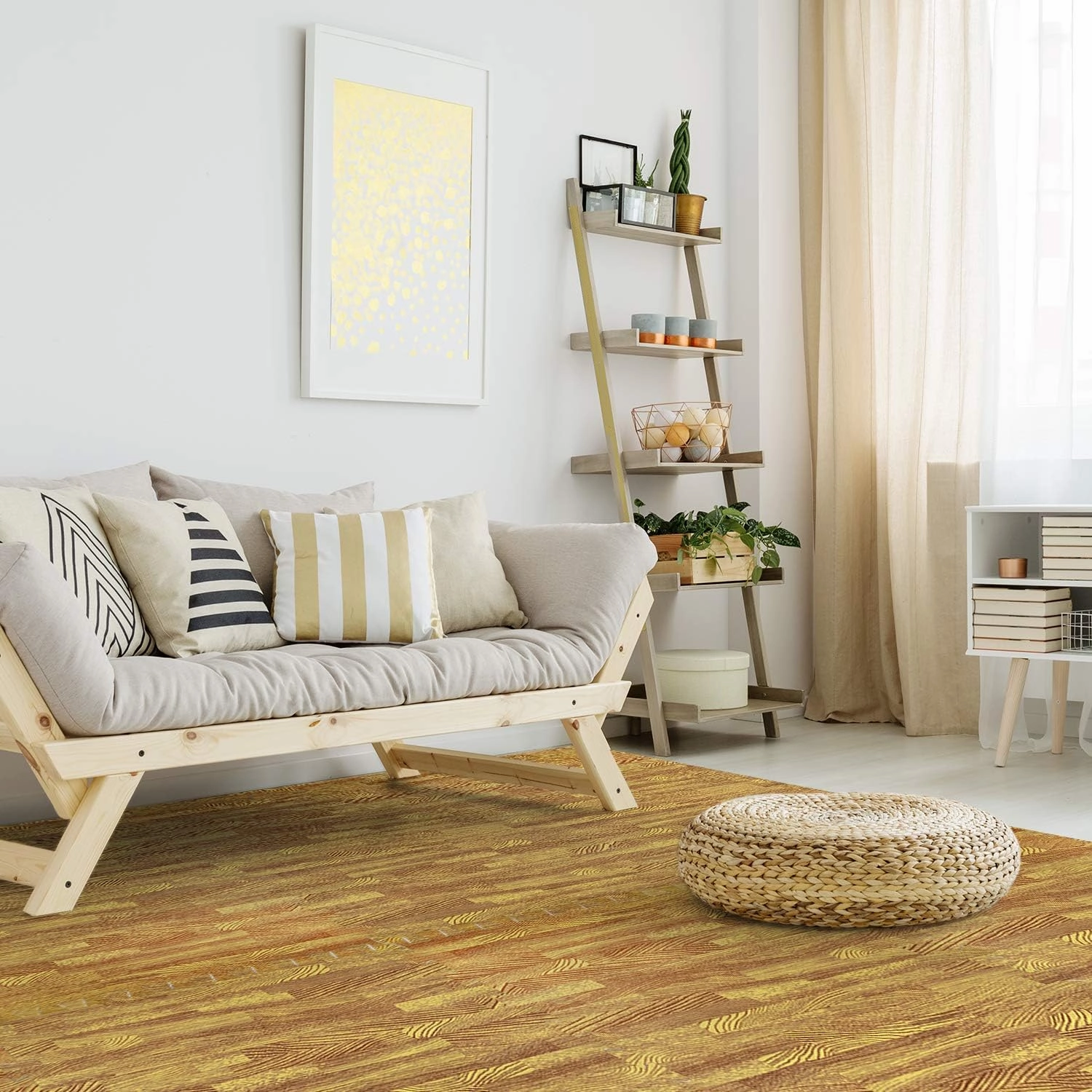 Yes4All 12,24,36 SQ.FT Wood Grain Puzzle Exercise Mat Protective Flooring, EVA Interlocking Foam Floor Tiles with Border for Home
