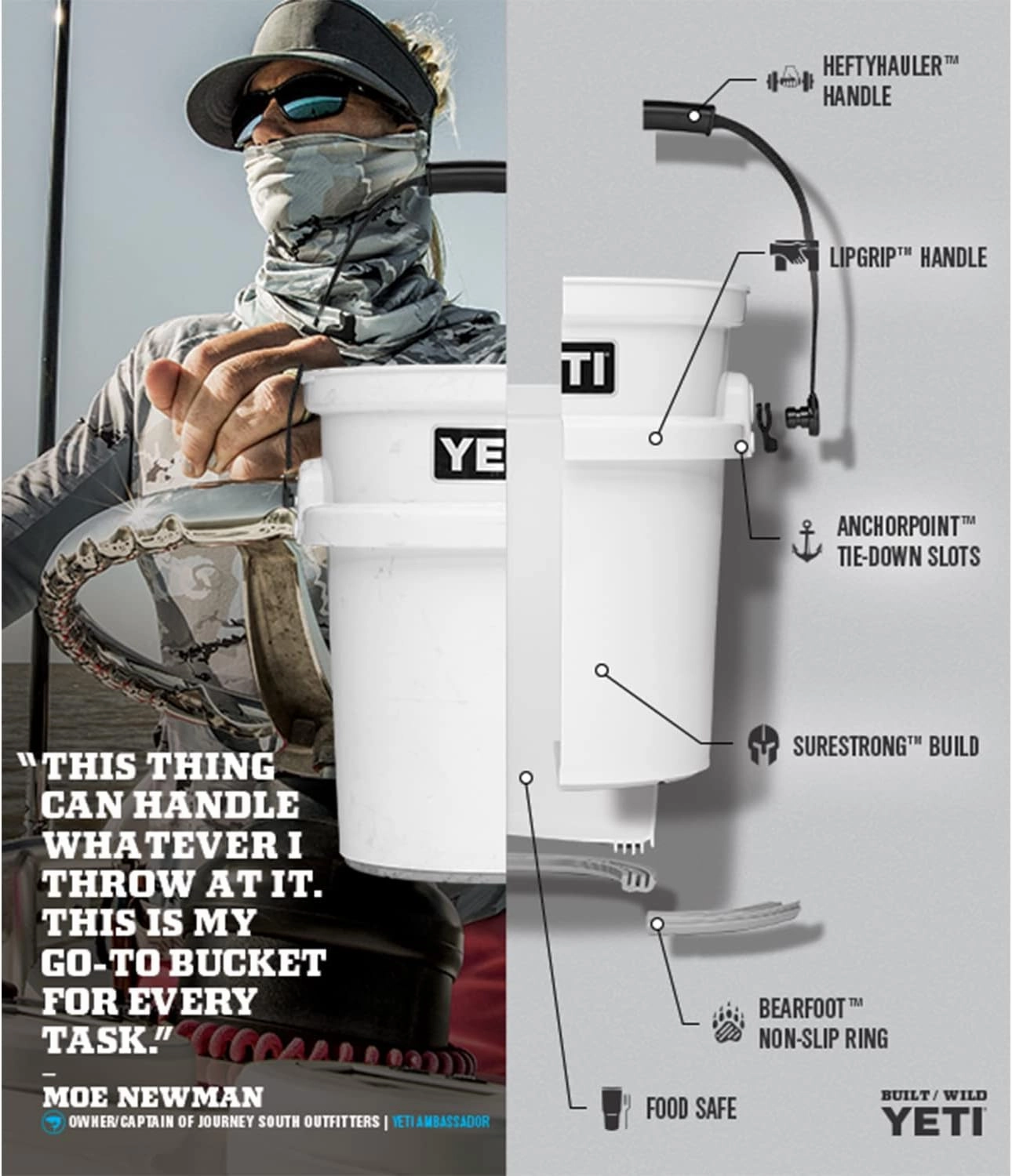 YETI Loadout 5-Gallon Bucket, Impact Resistant Fishing/Utility Bucket