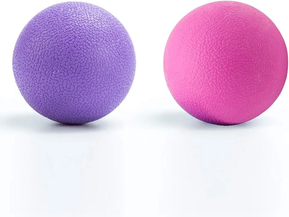 Yoga Massage Ball&Massage Ball, Best Trigger Point Ball, Myofascial Release, Fascia Release, Massage Balls for Foot, Massage Balls for Back, Trigger Point Therapy Balls. (Pink Purple)