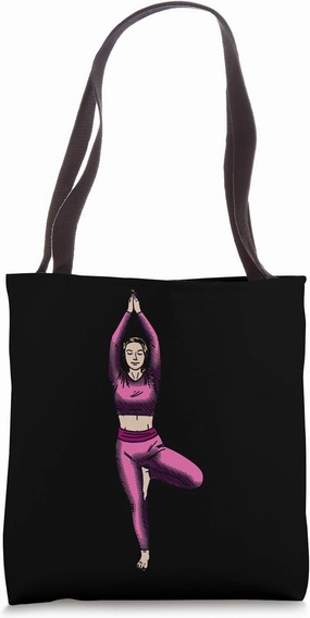 Yoga Pose Silhouette Energetic Figure In Stance Tote Bag