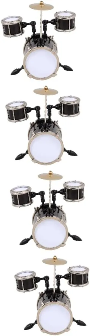 Zerodeko 4pcs Miniature Drum Model Realistic Musical Instrument Dollhouse Decor Lightweight Construction for Crafting Home and Party Decorations