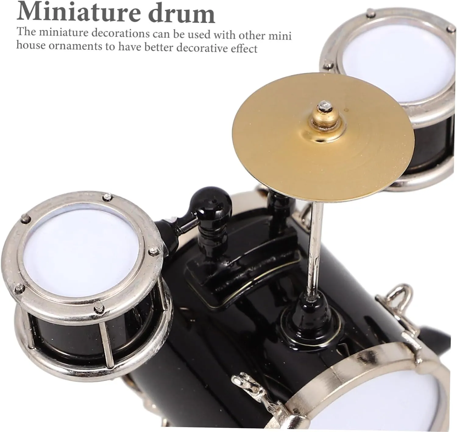 Zerodeko 4pcs Miniature Drum Model Realistic Musical Instrument Dollhouse Decor Lightweight Construction for Crafting Home and Party Decorations