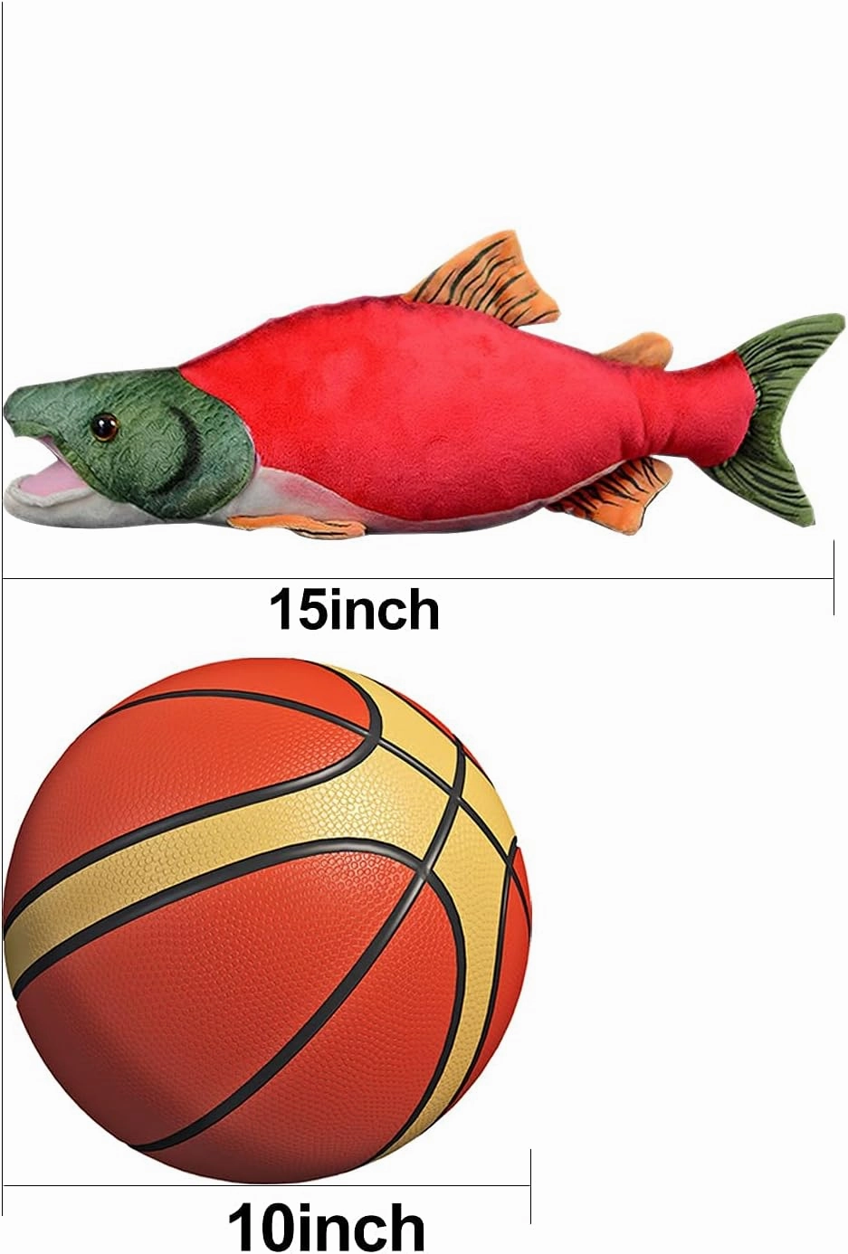 ZHONGXIN 15" Cute Sockeye Salmon Plush Toy, Stuffed Animal for Kids, Deep Sea Collection Gift (Sockeye Salmon)