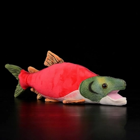 ZHONGXIN 15" Cute Sockeye Salmon Plush Toy, Stuffed Animal for Kids, Deep Sea Collection Gift (Sockeye Salmon)