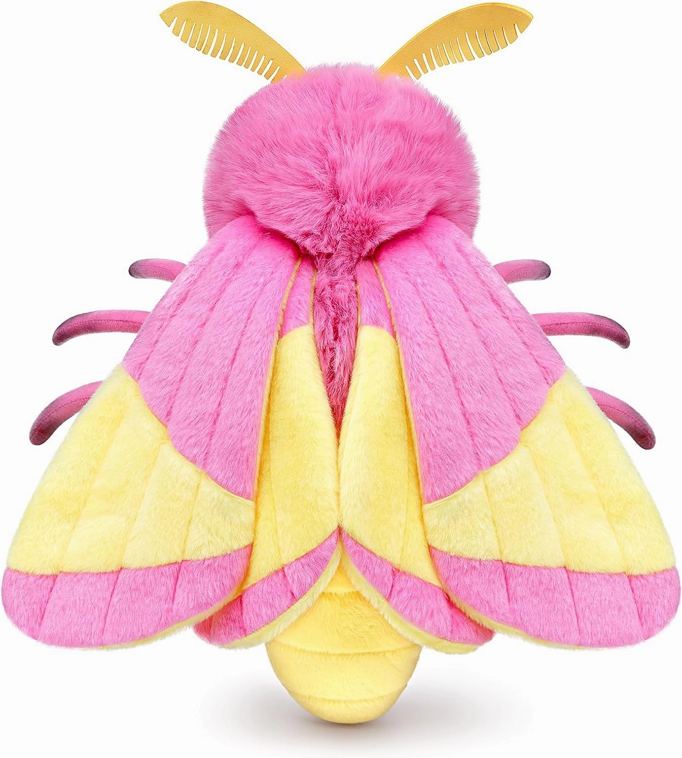 ZHONGXIN MADE Rosy Maple Moth Stuffed Animal Moth Plush Pillow Toy, Funny Mothman Pillow Throw 12in, Soft Big Wing Hugging Plushie Gift Collection for Kids