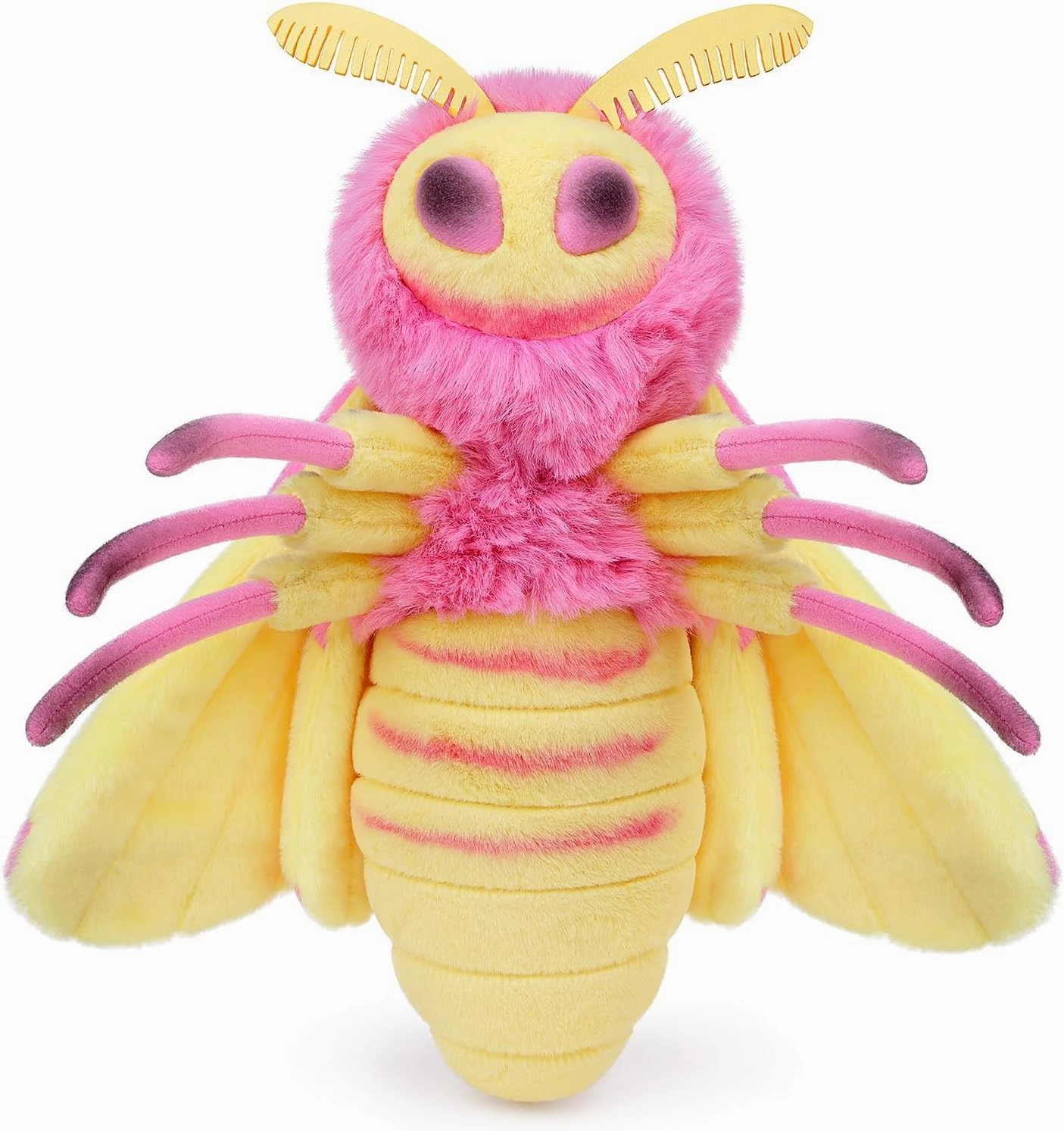 ZHONGXIN MADE Rosy Maple Moth Stuffed Animal Moth Plush Pillow Toy, Funny Mothman Pillow Throw 12in, Soft Big Wing Hugging Plushie Gift Collection for Kids