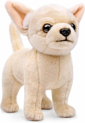 ZHONGXIN MADE Simulation Chihuahua Dog Stuffed Animal - 10 inch Cute Chihuahua Dog Plush Toy, Lovely Dog Plush Toy Model as Gift Toy Gift Collection for Kids