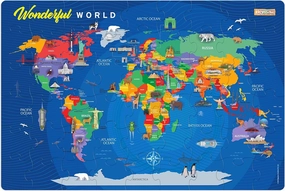 Zigyasaw World Map Puzzle Game - 54 Piece Floor Puzzles for Kids Ages 4-8  - Educational Geography Game with Quiz Cards - Learning and Intellectual Development Jigsaw Puzzles
