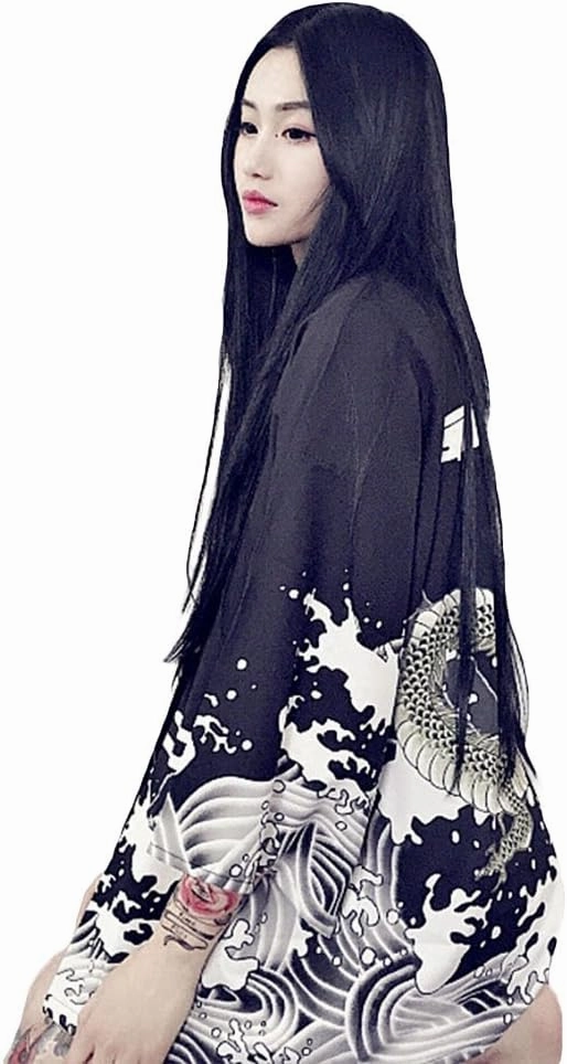 ZooBoo Women Japanese Kimono Cardigan - Harajuku Bathrobe Cardigan Sunscreen Clothes Pajamas Knitting Coat